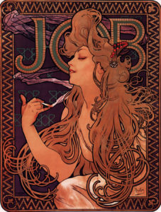Affiche publicitaire pour la marque JOB par Alfons Mucha, 1896
